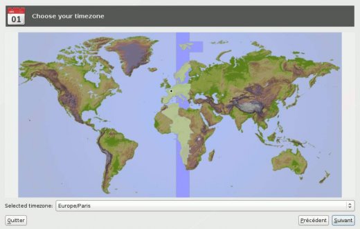 Installer – timezone selection