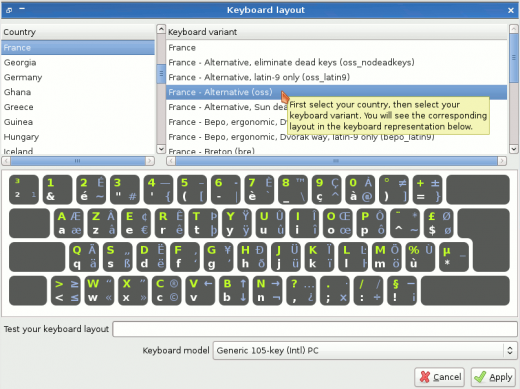 Keyboard layout